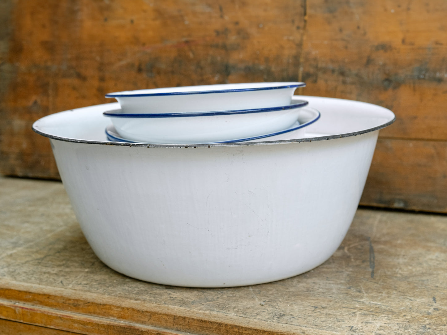 Black Rimmed Enamel Bowl - Extra Large