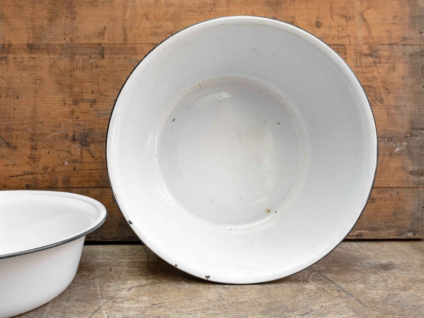 Black Rimmed Enamel Bowl - Extra Large