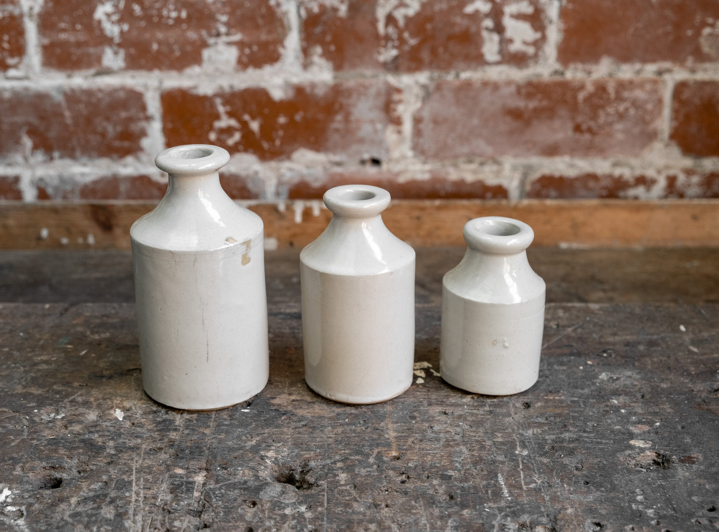 Viktorianische Tintenfässer aus Steingut