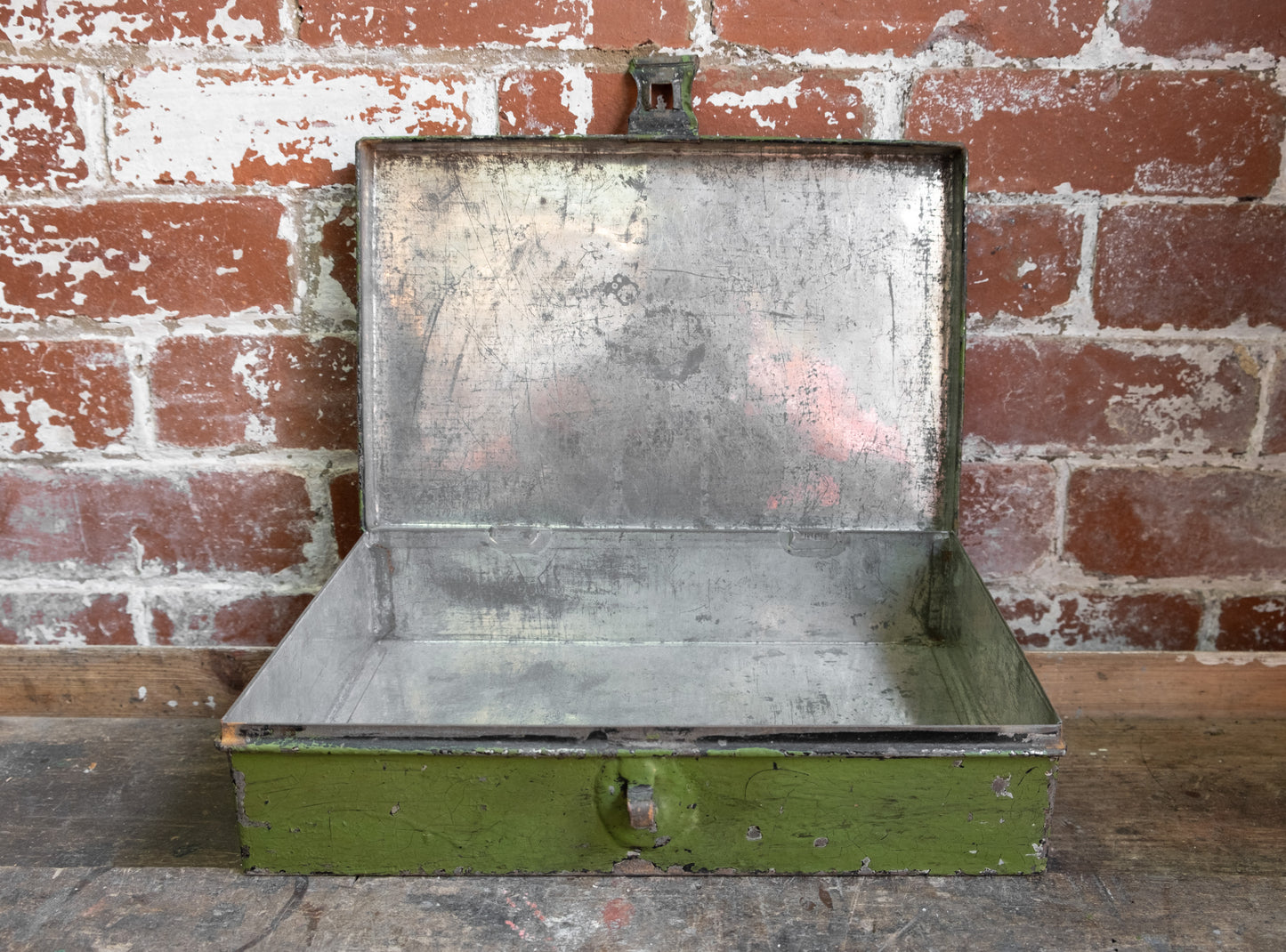 Green Metal Box with Loop Handle