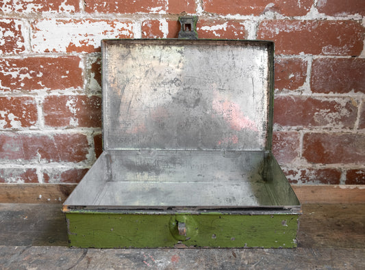 Green Metal Box with Loop Handle