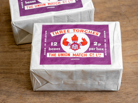 Vintage 12 Pack 'Three Torches' Matches Carton