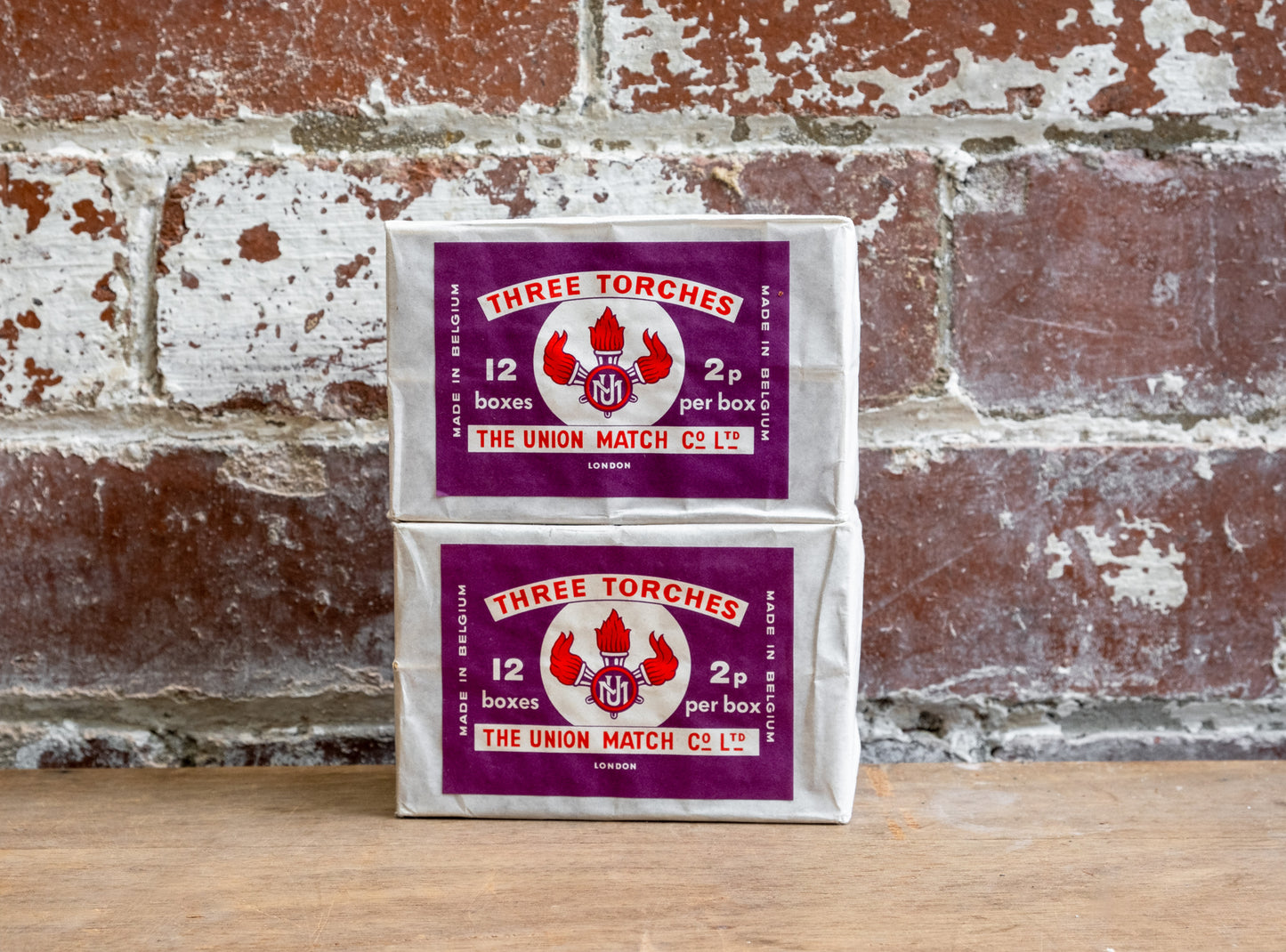 Vintage 12 Pack 'Three Torches' Matches Carton