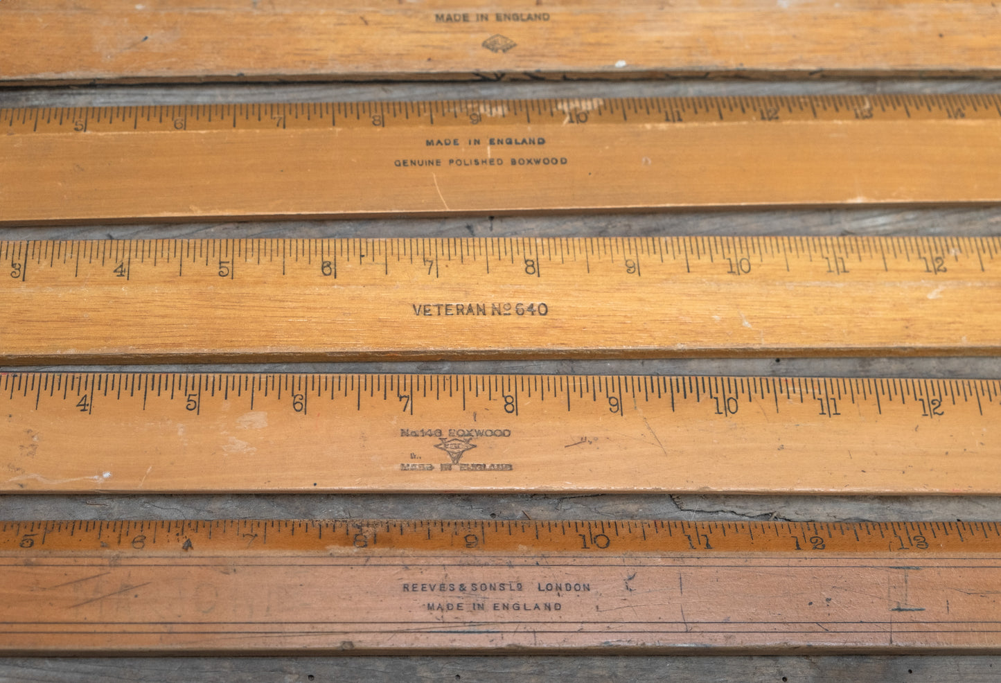 Long Wooden Rulers in Inches