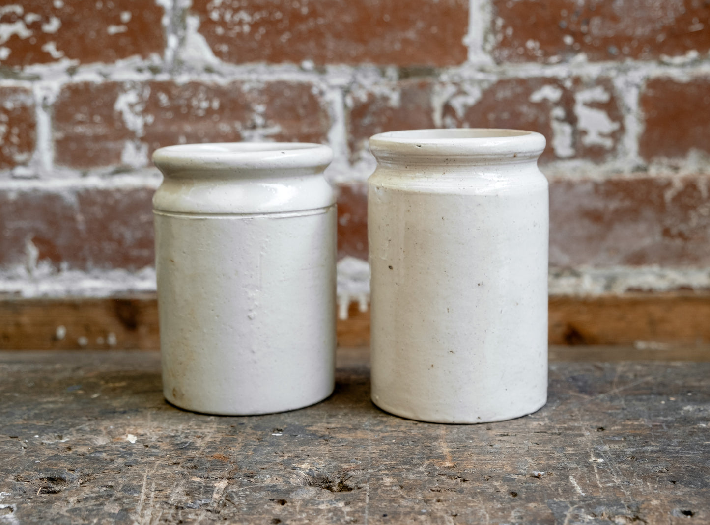 Round Top Victorian Stoneware Preserve Jars