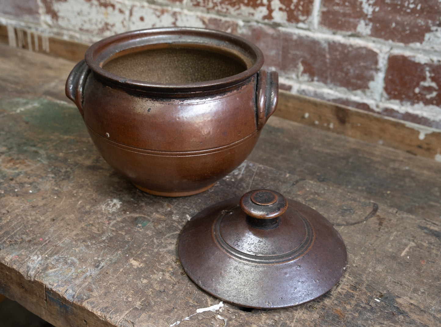 Lidded Stoneware Pot