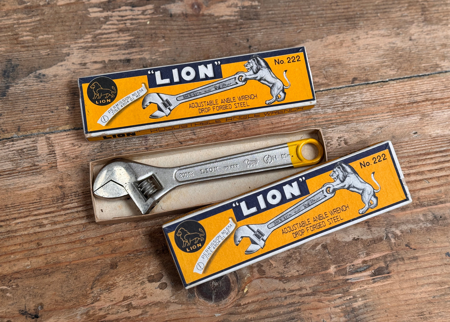 Adjustable "Lion" Wrench Boxed