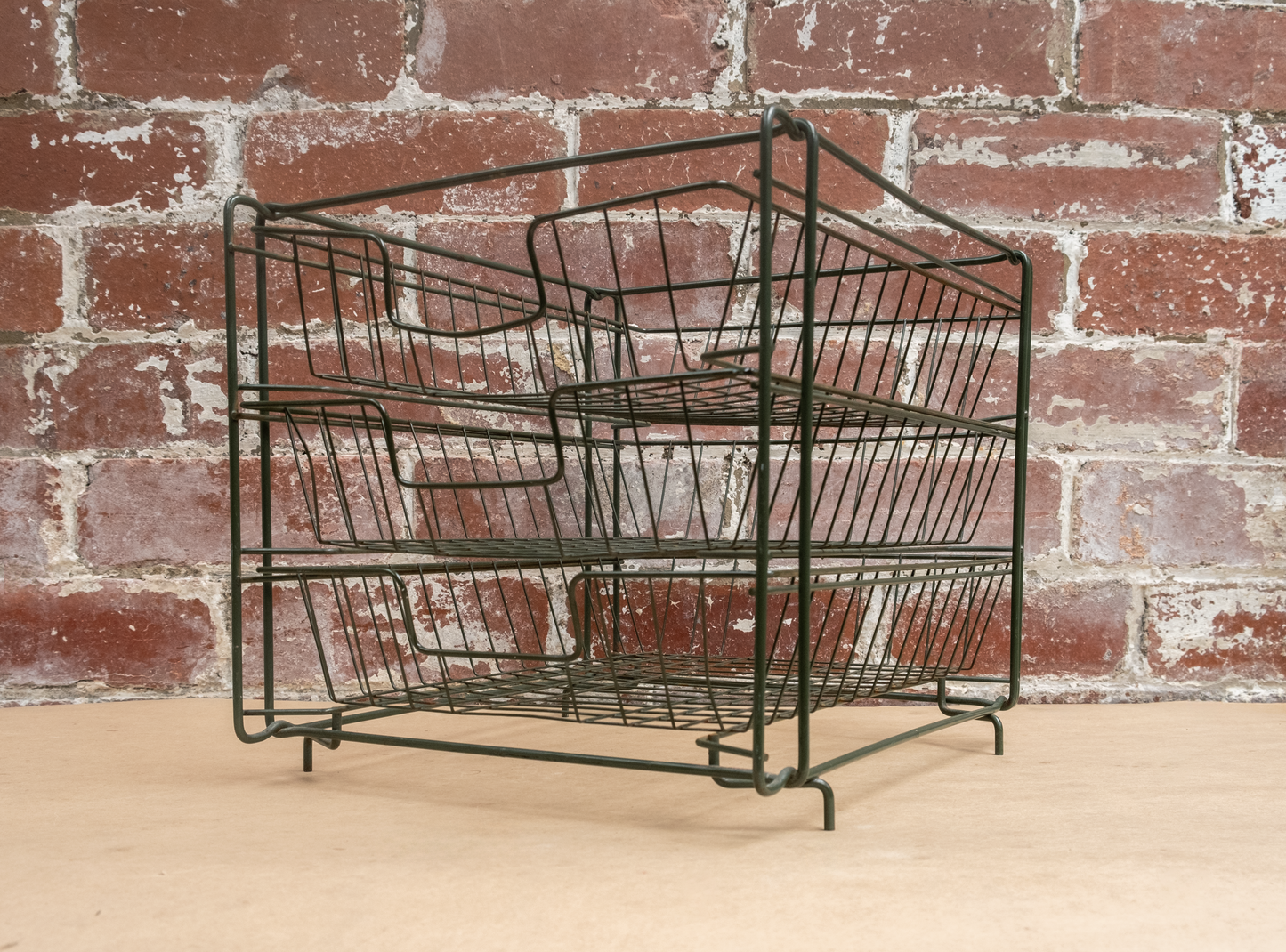 Green Metal Filing Basket