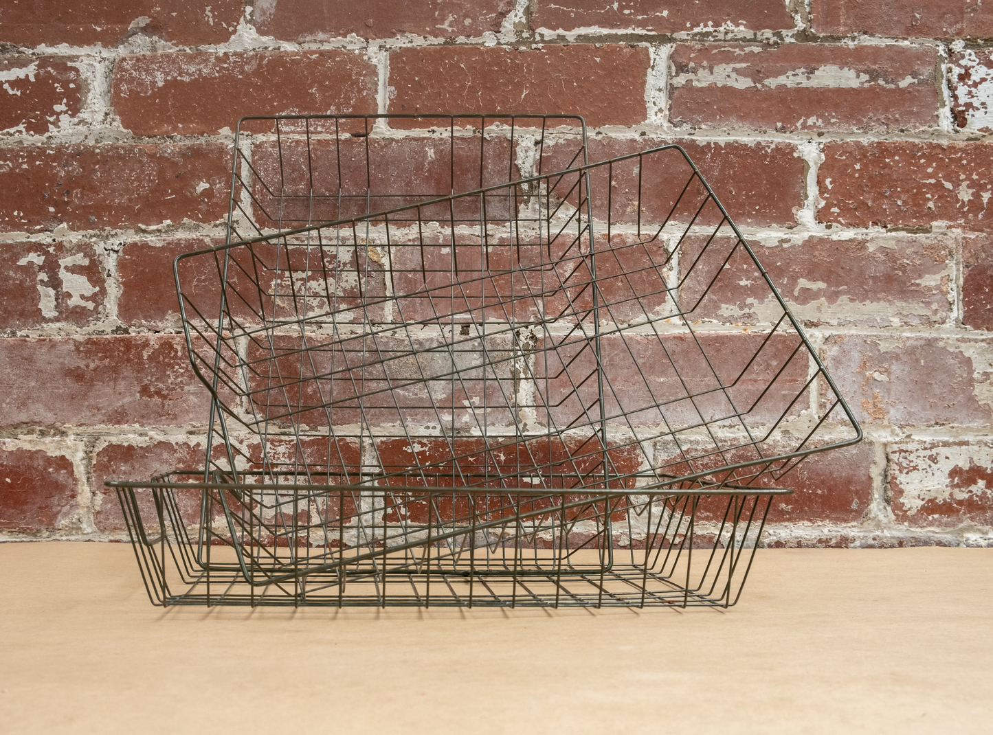 Green Metal Filing Basket