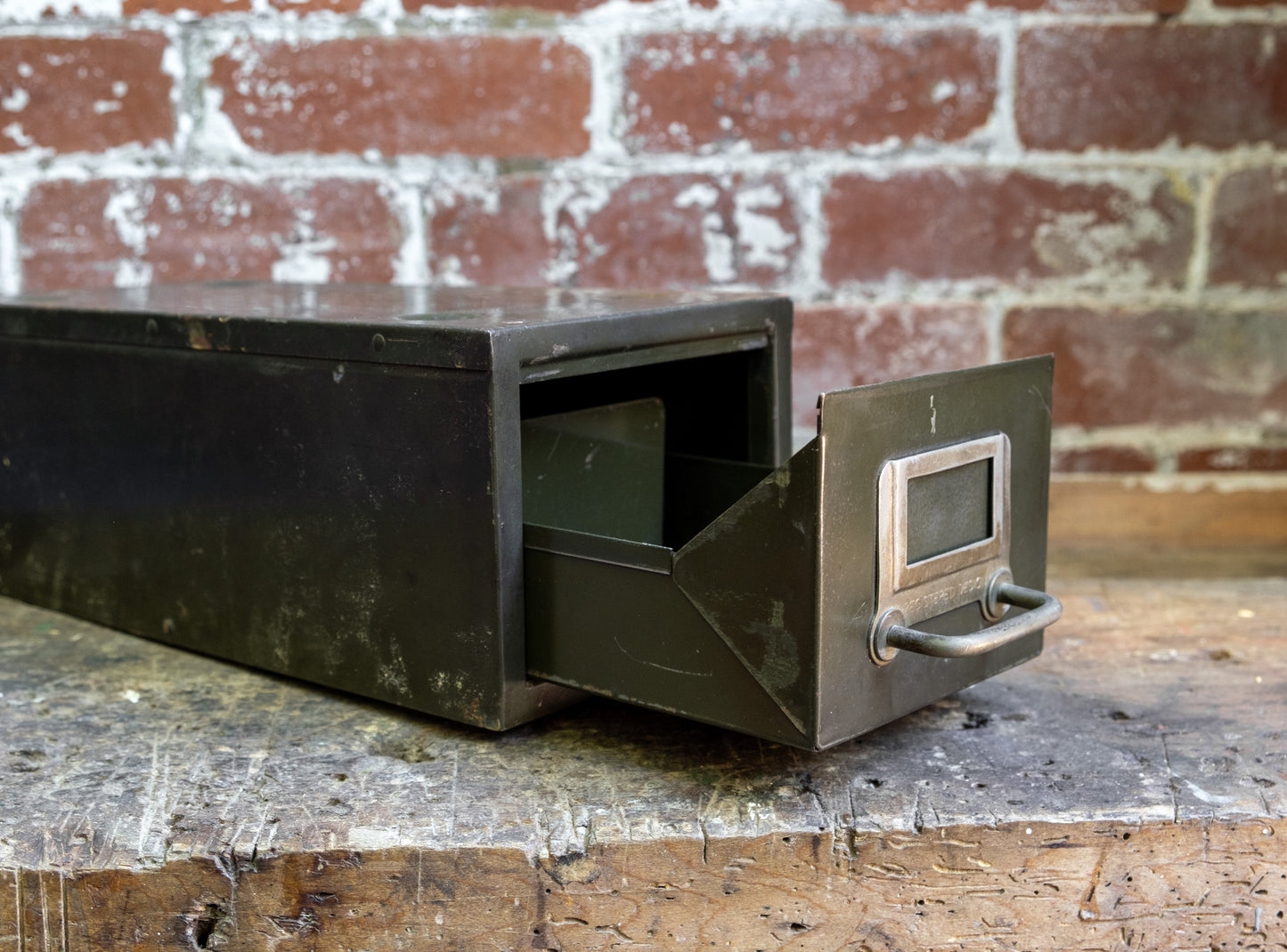 Metal Army Green Filing Box