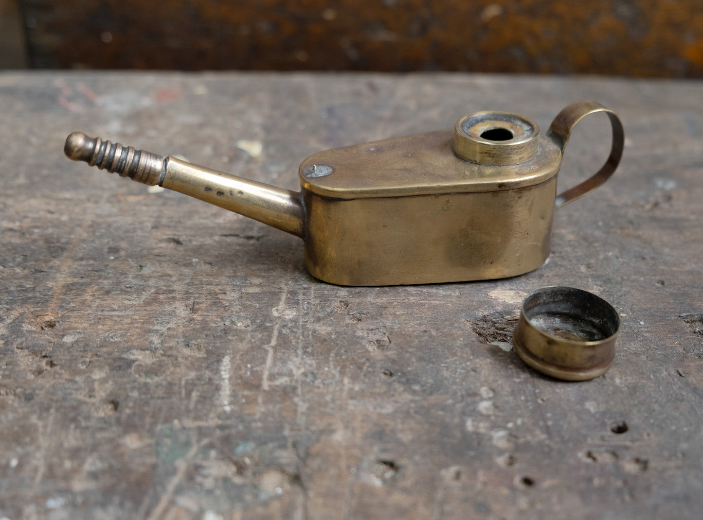 Antique Brass Oil Jug