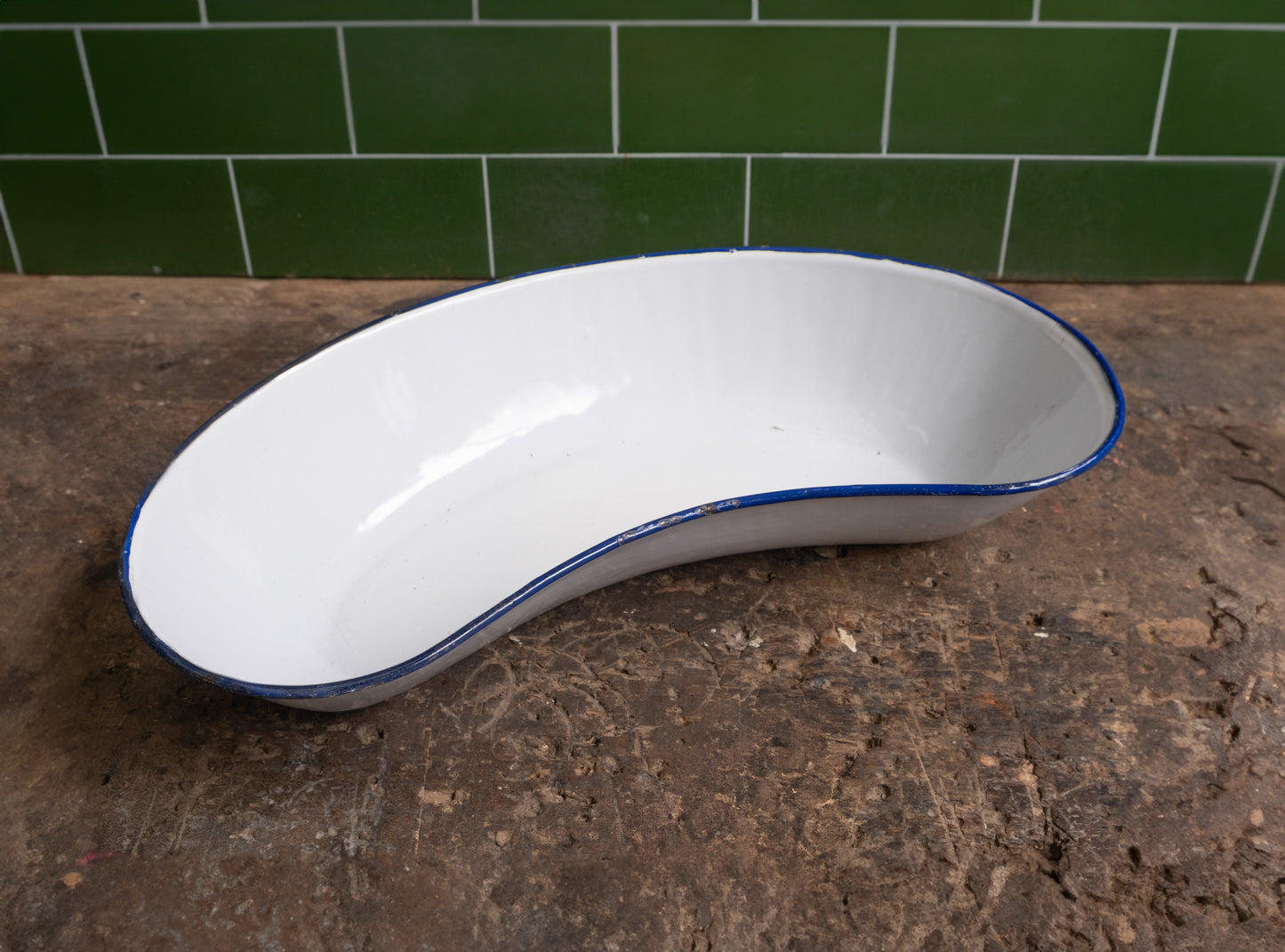 Kidney Shaped Enamelware Bowl