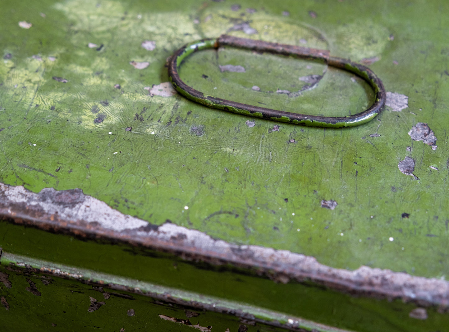 Green Metal Box with Loop Handle