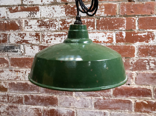 Vintage Enamel Pendant Lamp