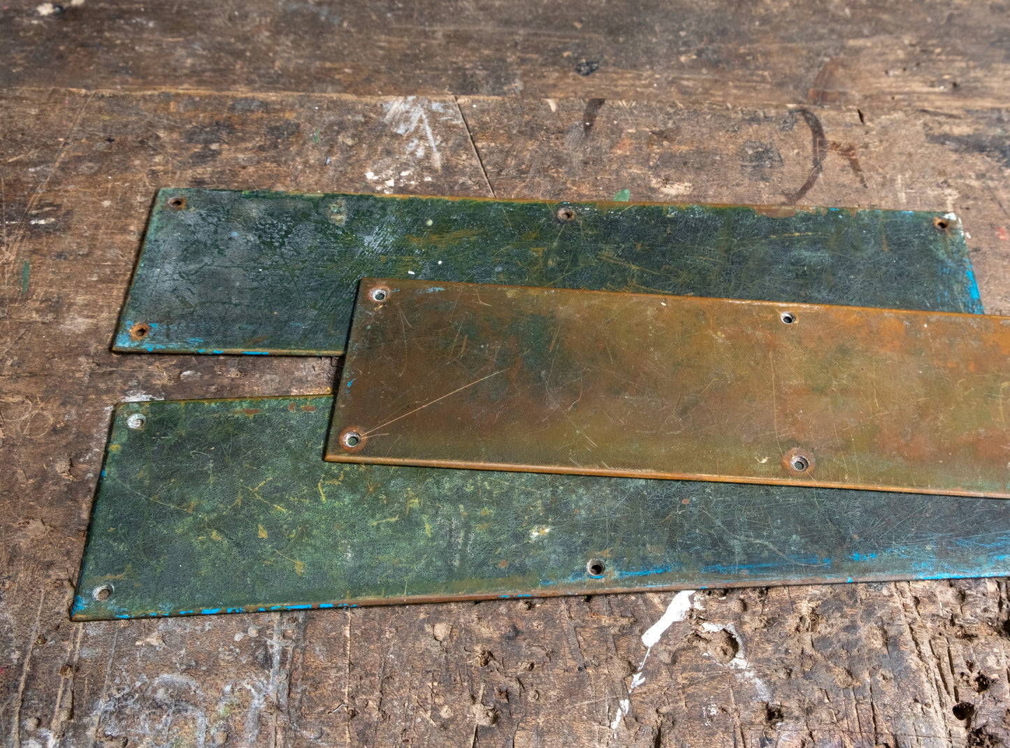 Set of Three Metal Push Plates