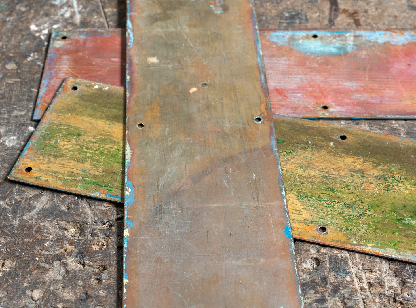 Set of Three Metal Push Plates