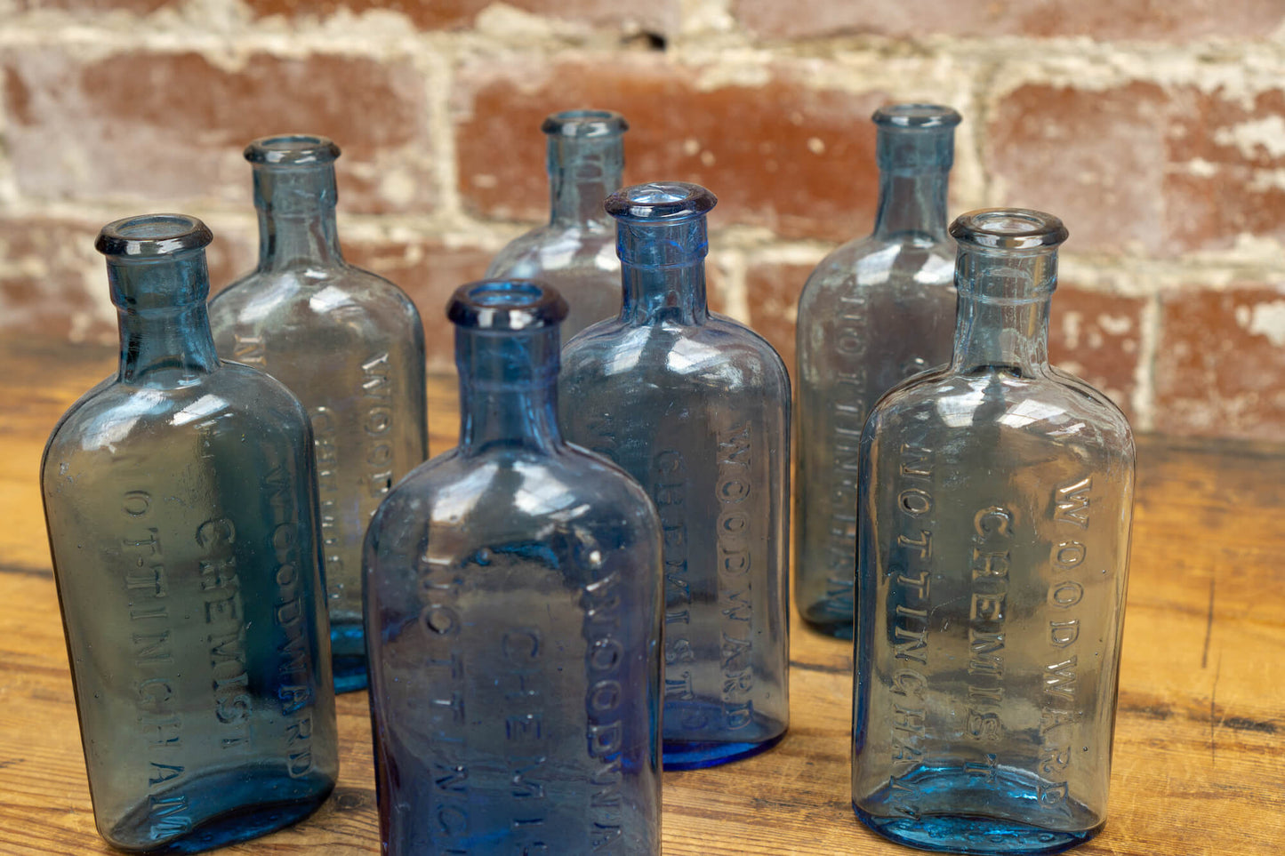 'Woodward' Glass Medicine Bottles