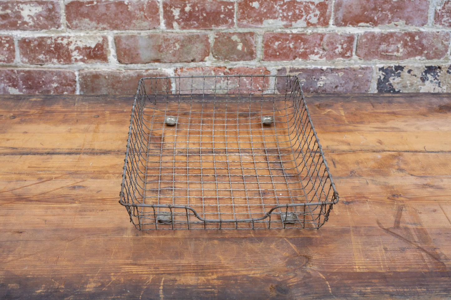 Vintage steel metal wire document tray and desk tidy 